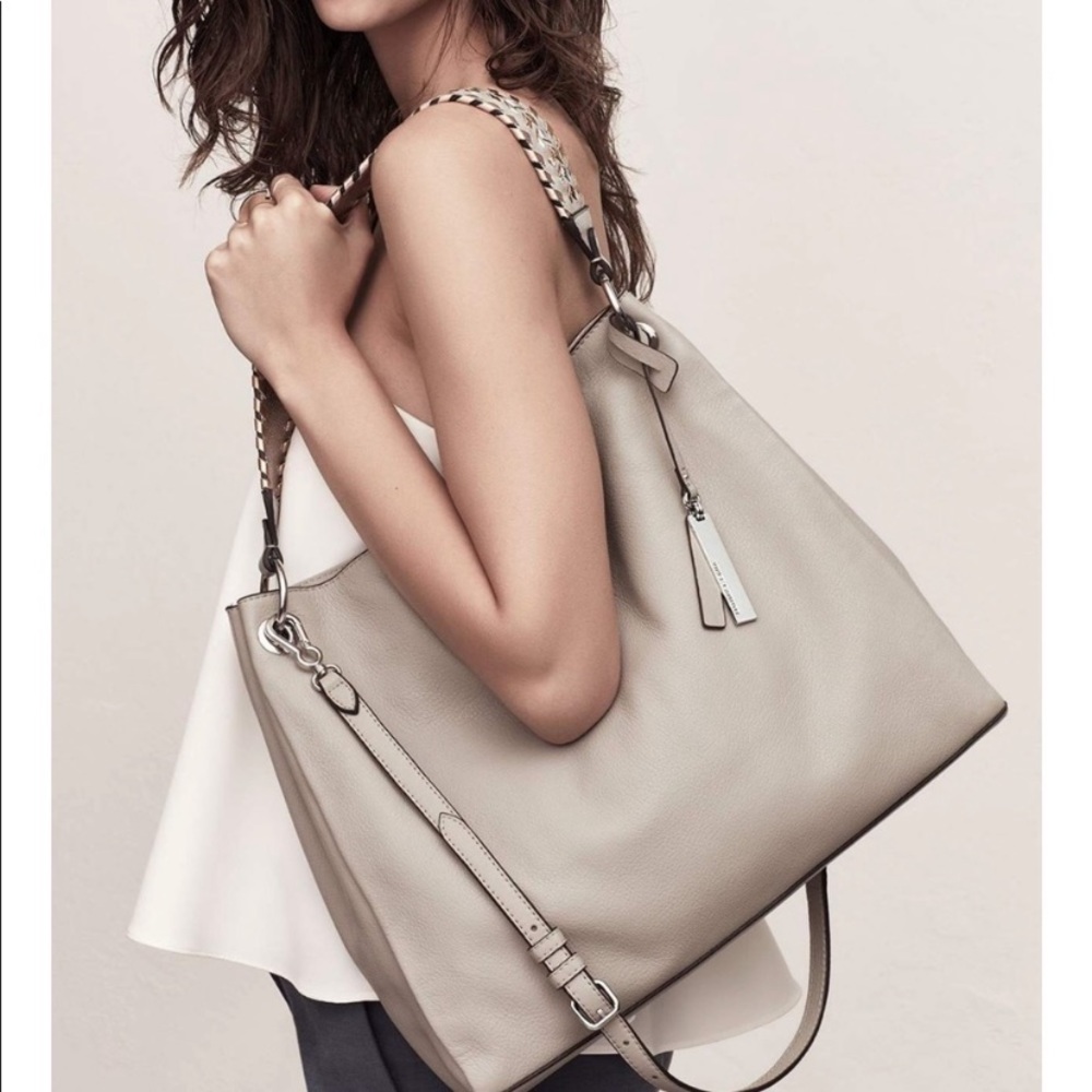 Vince Camuto nadja gray leather hobo bag